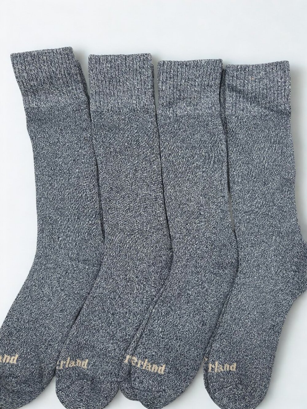 Timberland Unisex Cushioned Crew Socks 4 Pairs - Wool Blend, Dark Gray M-L